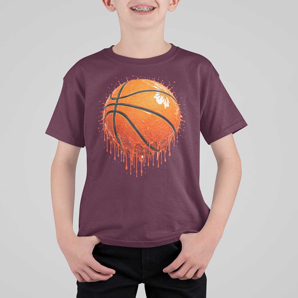 Funny Basketball Drip Splash Graphic T Shirt For Kid