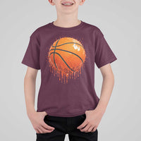 Funny Basketball Drip Splash Graphic T Shirt For Kid