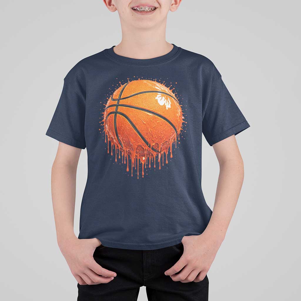 Funny Basketball Drip Splash Graphic T Shirt For Kid