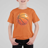 Funny Basketball Drip Splash Graphic T Shirt For Kid