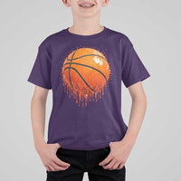 Funny Basketball Drip Splash Graphic T Shirt For Kid