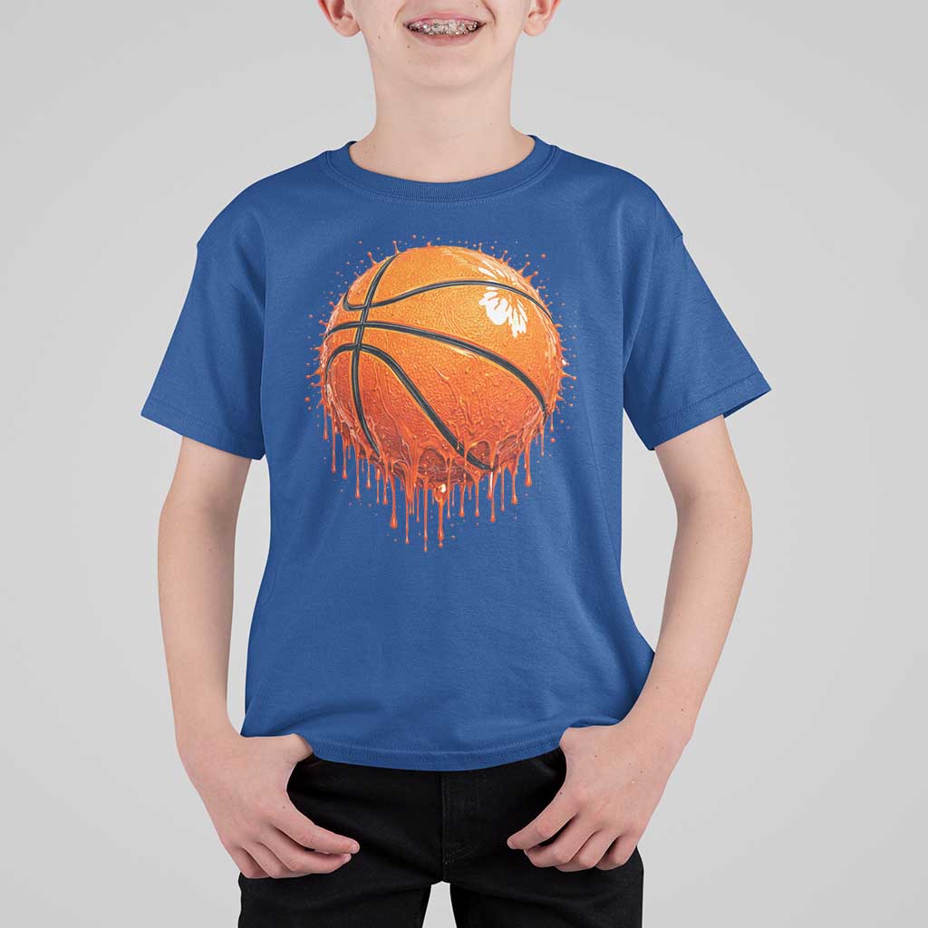 Funny Basketball Drip Splash Graphic T Shirt For Kid