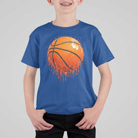Funny Basketball Drip Splash Graphic T Shirt For Kid