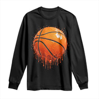 Funny Basketball Drip Splash Graphic Long Sleeve Shirt