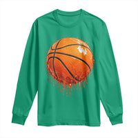 Funny Basketball Drip Splash Graphic Long Sleeve Shirt