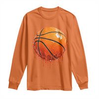 Funny Basketball Drip Splash Graphic Long Sleeve Shirt