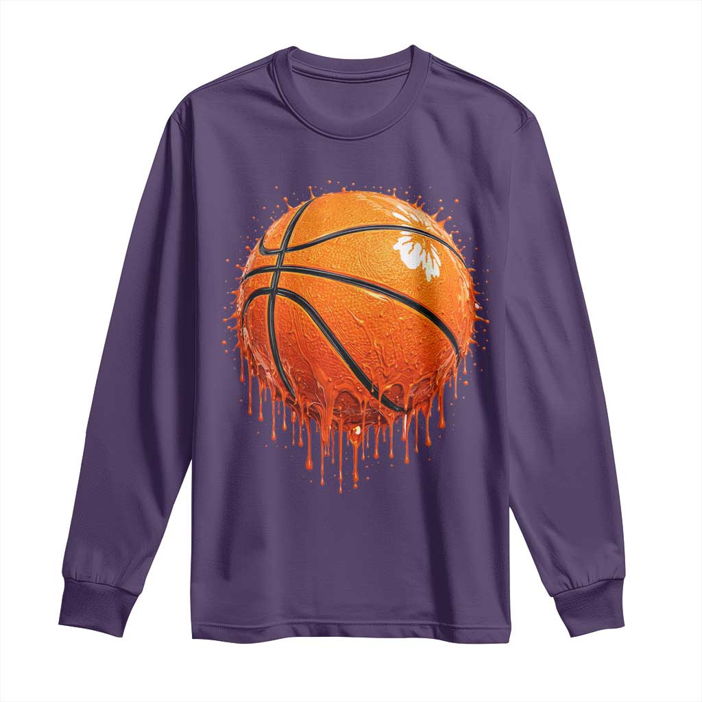 Funny Basketball Drip Splash Graphic Long Sleeve Shirt