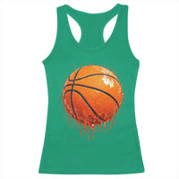 Funny Basketball Drip Splash Graphic Racerback Tank Top