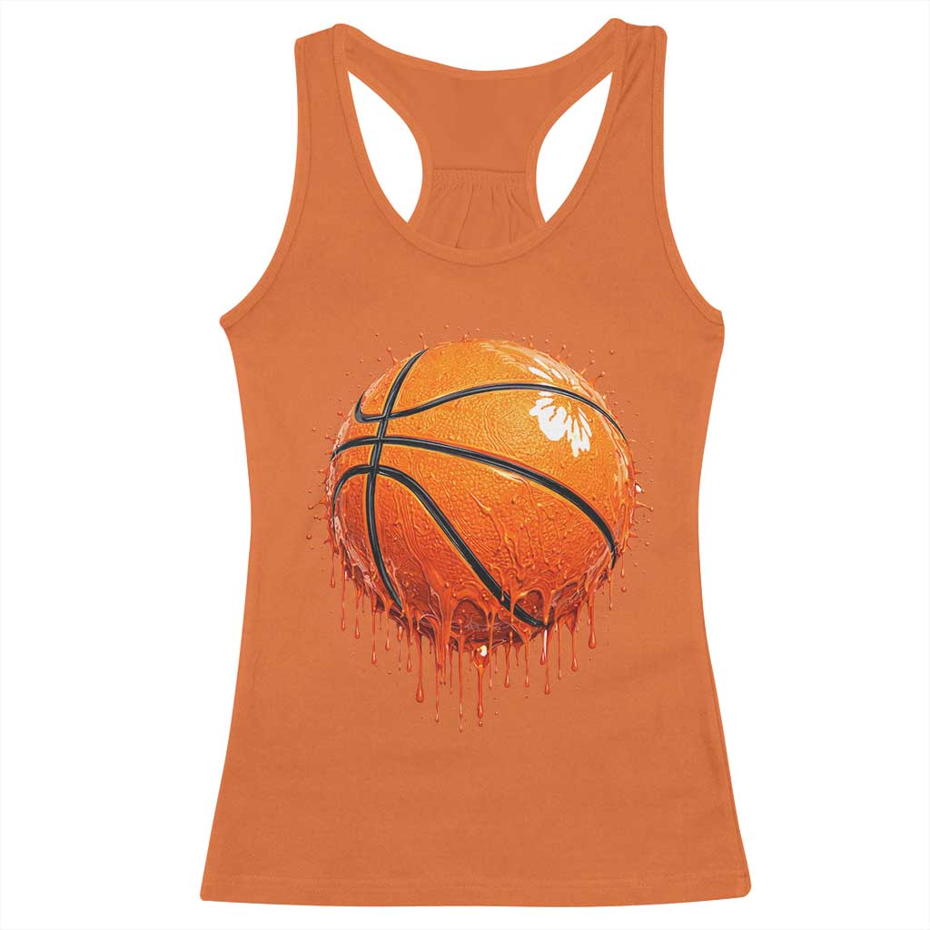 Funny Basketball Drip Splash Graphic Racerback Tank Top