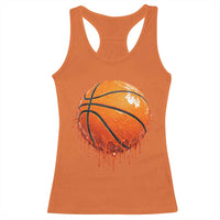 Funny Basketball Drip Splash Graphic Racerback Tank Top