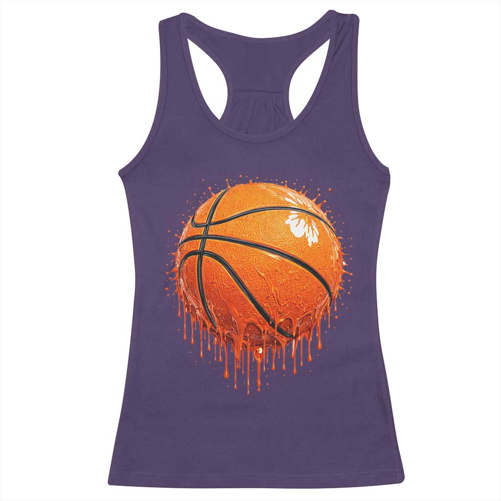 Funny Basketball Drip Splash Graphic Racerback Tank Top