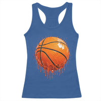 Funny Basketball Drip Splash Graphic Racerback Tank Top