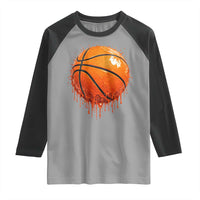 Funny Basketball Drip Splash Graphic Raglan Shirt