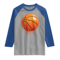 Funny Basketball Drip Splash Graphic Raglan Shirt