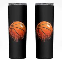 Funny Basketball Drip Splash Graphic Skinny Tumbler