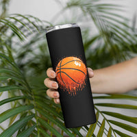 Funny Basketball Drip Splash Graphic Skinny Tumbler