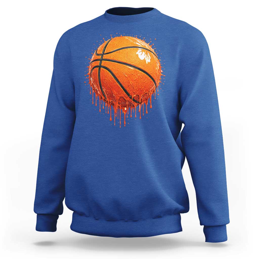 Funny Basketball Drip Splash Graphic Sweatshirt