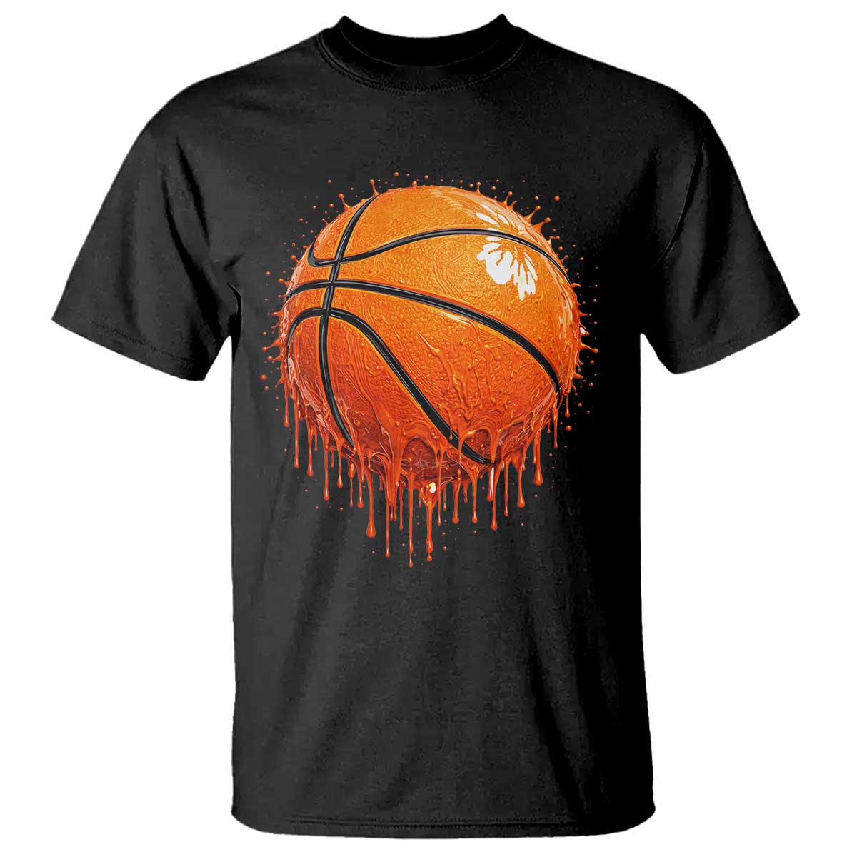 Funny Basketball Drip Splash Graphic T Shirt