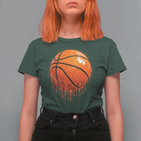 Funny Basketball Drip Splash Graphic T Shirt For Women