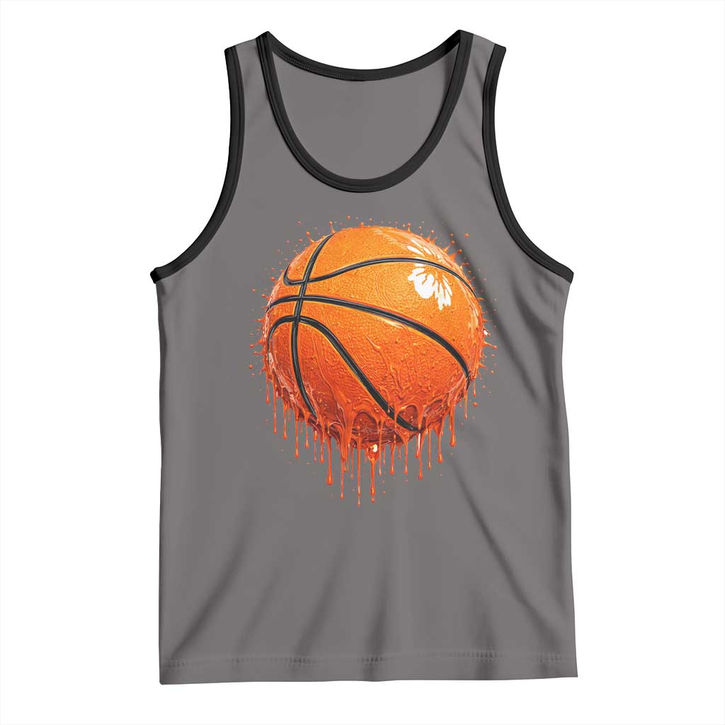 Funny Basketball Drip Splash Graphic Tank Top