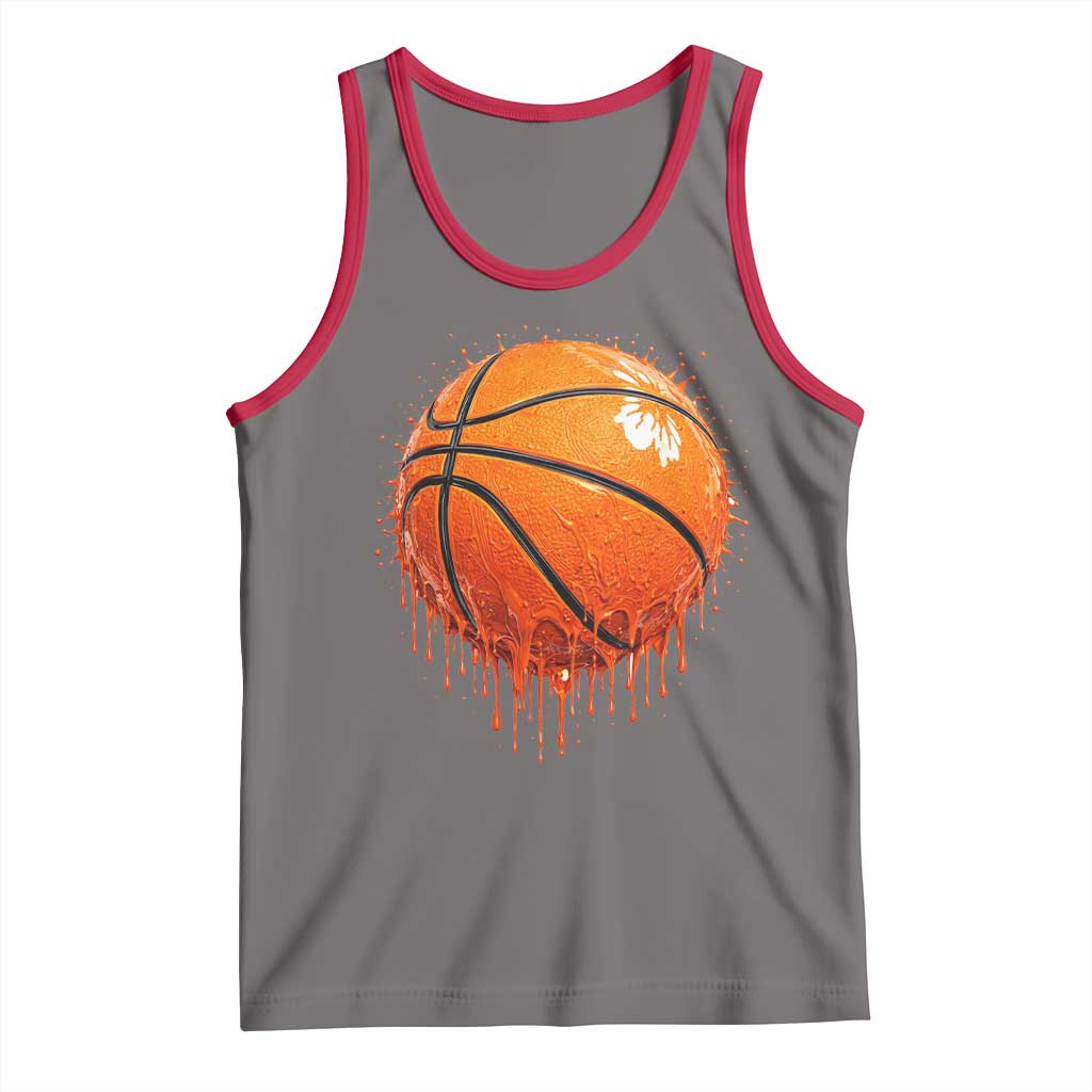 Funny Basketball Drip Splash Graphic Tank Top