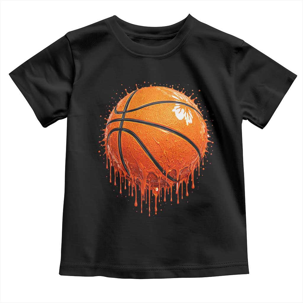Funny Basketball Drip Splash Graphic Toddler T Shirt