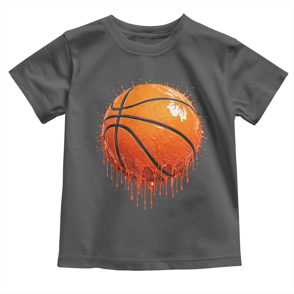 Funny Basketball Drip Splash Graphic Toddler T Shirt