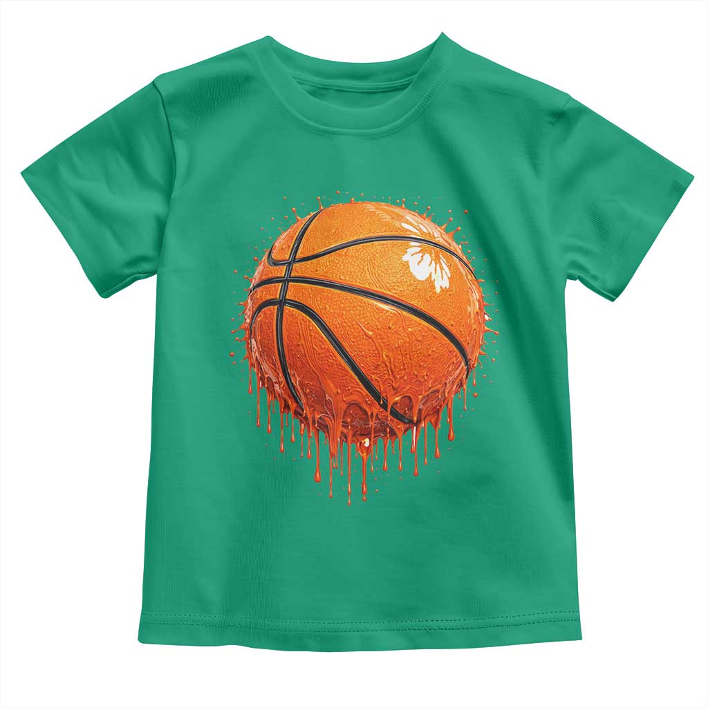 Funny Basketball Drip Splash Graphic Toddler T Shirt