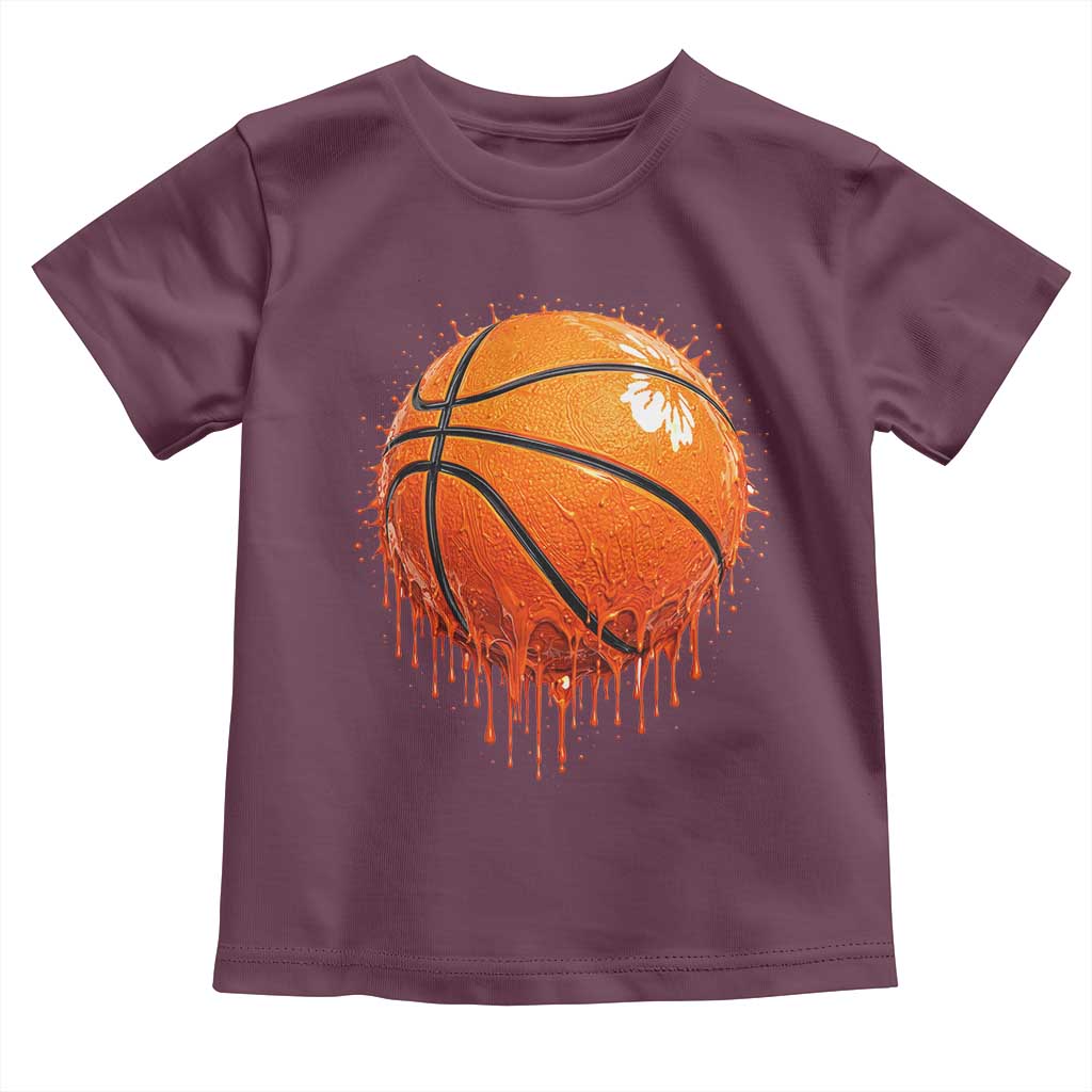 Funny Basketball Drip Splash Graphic Toddler T Shirt