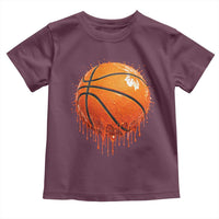 Funny Basketball Drip Splash Graphic Toddler T Shirt