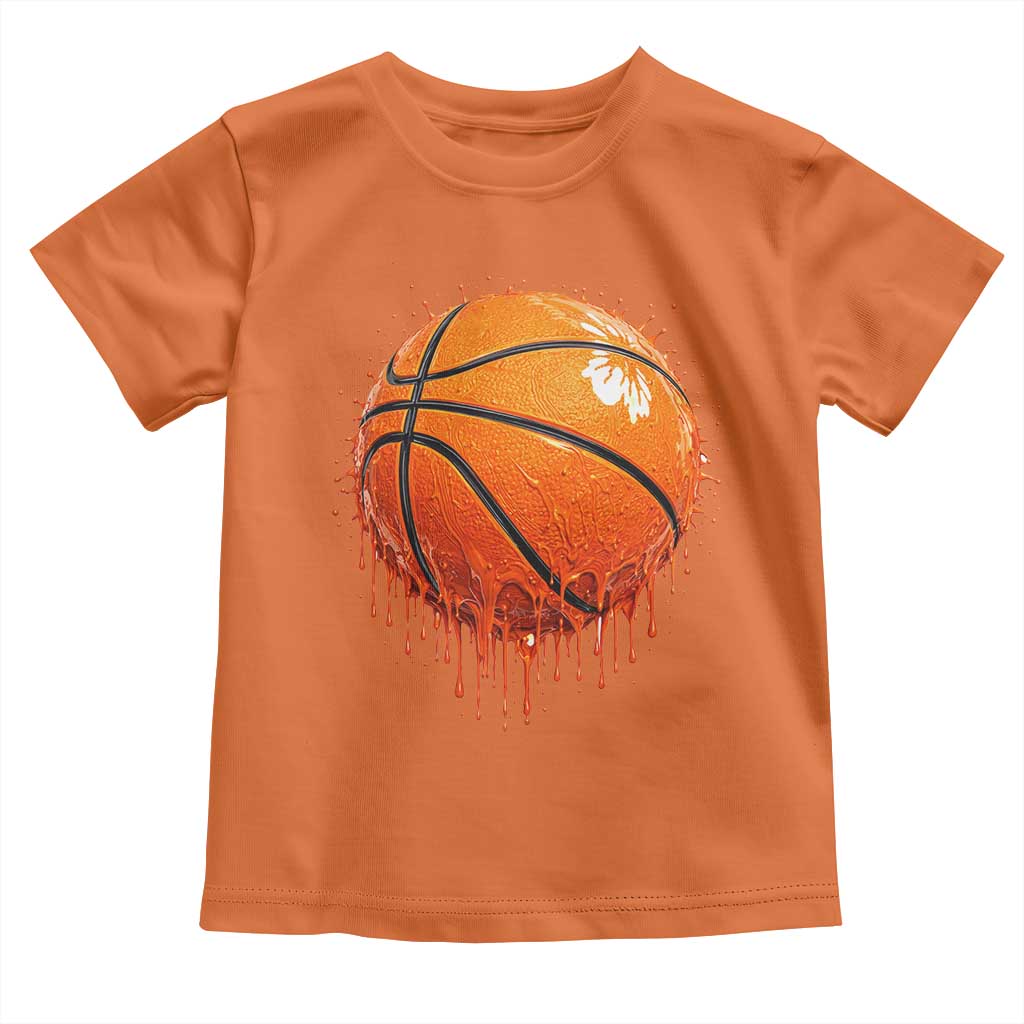 Funny Basketball Drip Splash Graphic Toddler T Shirt