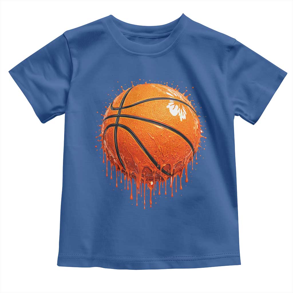 Funny Basketball Drip Splash Graphic Toddler T Shirt