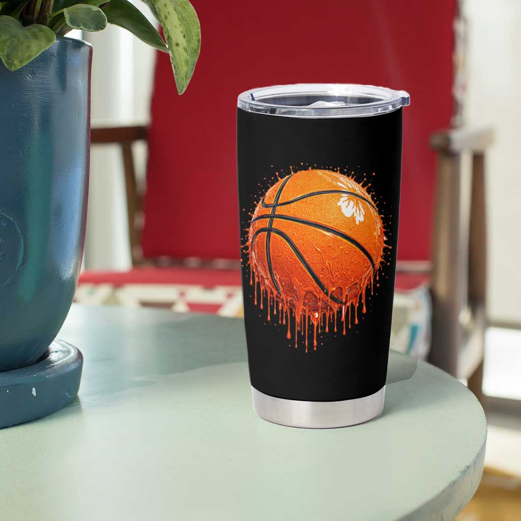 Funny Basketball Drip Splash Graphic Tumbler Cup