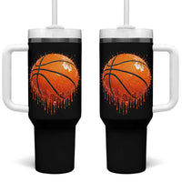 Funny Basketball Drip Splash Graphic Tumbler With Handle