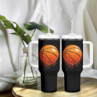Funny Basketball Drip Splash Graphic Tumbler With Handle
