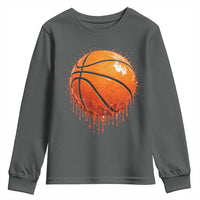 Funny Basketball Drip Splash Graphic Youth Sweatshirt
