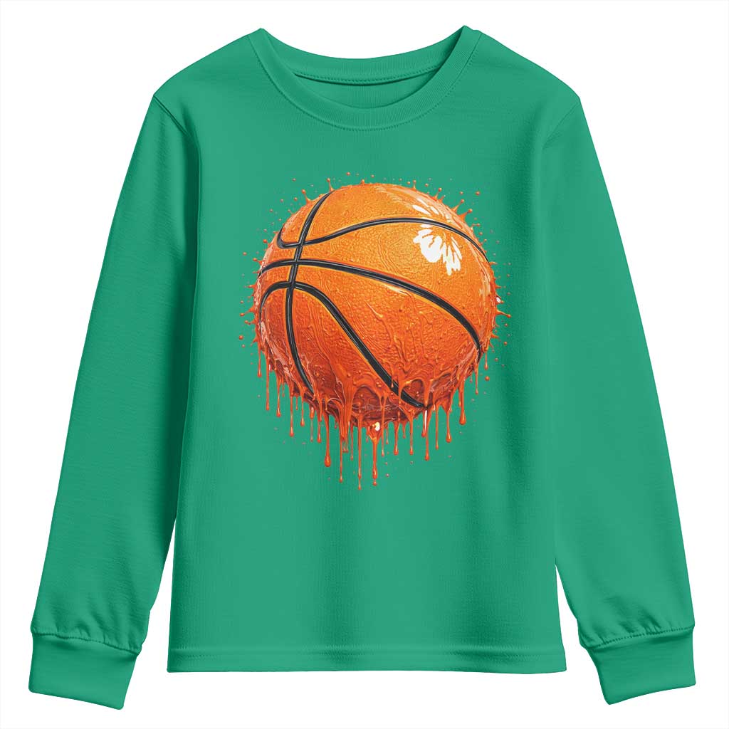 Funny Basketball Drip Splash Graphic Youth Sweatshirt