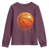 Funny Basketball Drip Splash Graphic Youth Sweatshirt