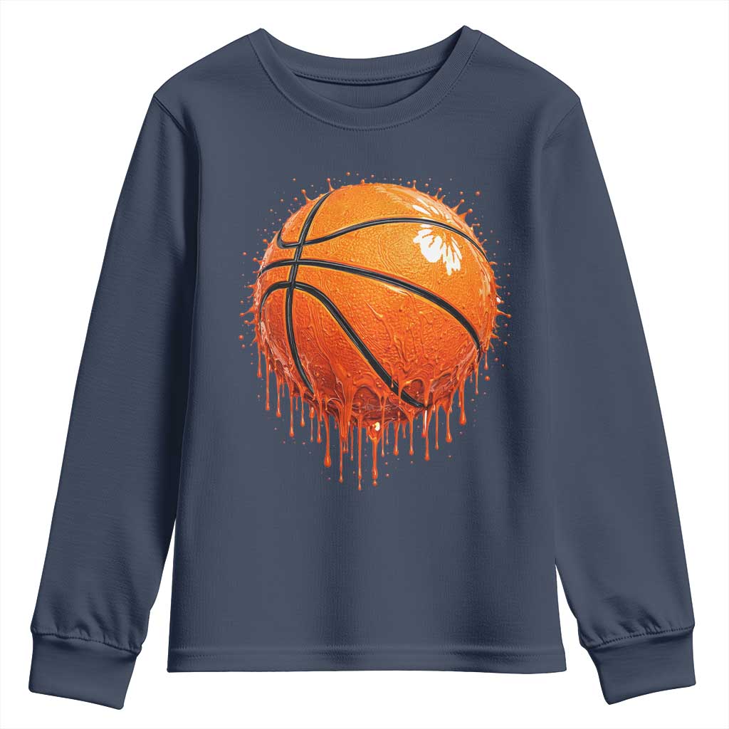 Funny Basketball Drip Splash Graphic Youth Sweatshirt