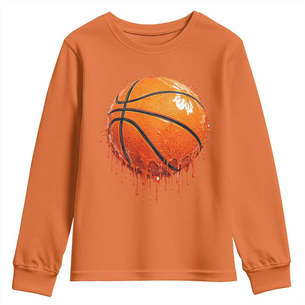 Funny Basketball Drip Splash Graphic Youth Sweatshirt