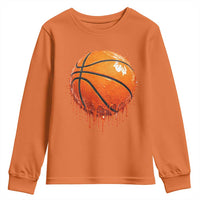Funny Basketball Drip Splash Graphic Youth Sweatshirt