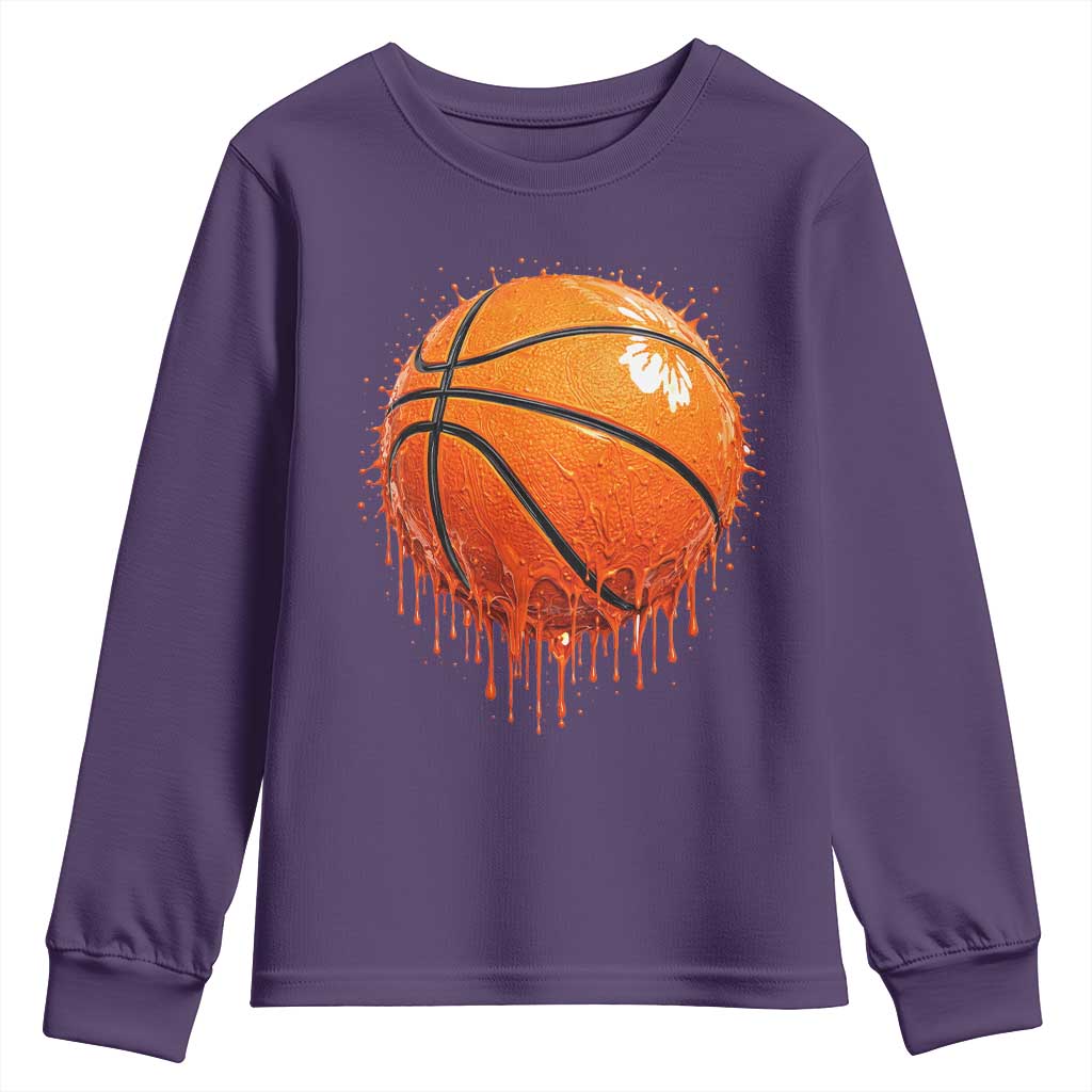 Funny Basketball Drip Splash Graphic Youth Sweatshirt