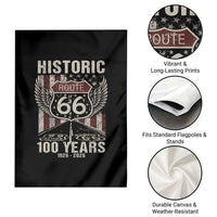 Historic Route Highway 66 100 Years Anniversary Garden Flag Highway Road Sign Wings Vintage American Flag