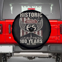 Historic Route Highway 66 100 Years Anniversary Spare Tire Cover Highway Road Sign Wings Vintage American Flag
