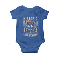 Historic Route Highway 66 100 Years Anniversary Baby Onesie Highway Road Sign Wings Vintage American Flag