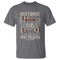 Historic Route Highway 66 100 Years Anniversary T Shirt Highway Road Sign Wings Vintage American Flag