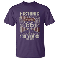 Historic Route Highway 66 100 Years Anniversary T Shirt Highway Road Sign Wings Vintage American Flag