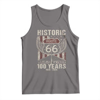 Historic Route Highway 66 100 Years Anniversary Tank Top Highway Road Sign Wings Vintage American Flag
