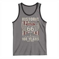 Historic Route Highway 66 100 Years Anniversary Tank Top Highway Road Sign Wings Vintage American Flag