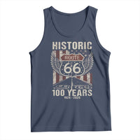 Historic Route Highway 66 100 Years Anniversary Tank Top Highway Road Sign Wings Vintage American Flag